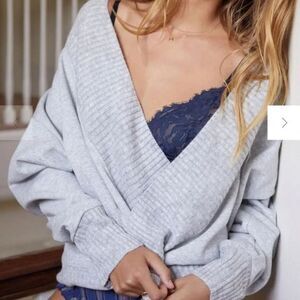 Daily Practice By Anthropologie Surplice V-Neck Faux Wrap Sweater ii20